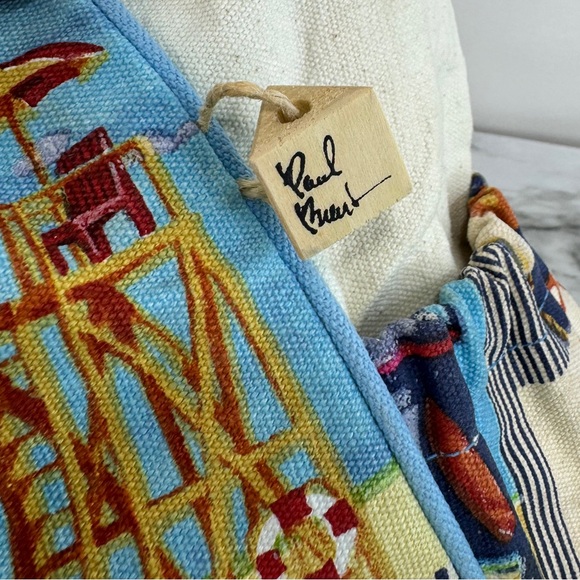 Sun N Sand Paul Brent Canvas Beach Tote – Shore Theme, Flip Flop Charm - Picture 7 of 8